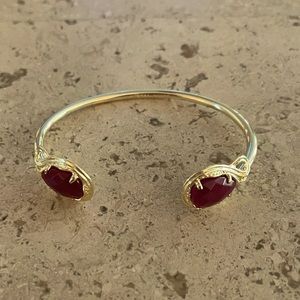 Kendra Scott Gold Maroon Jade Bracelet